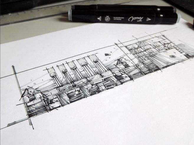 展臺設(shè)計(jì)手繪效果圖